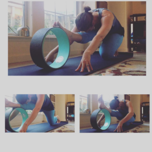 Half Splits Using Yoga Wheel for Flexibility
