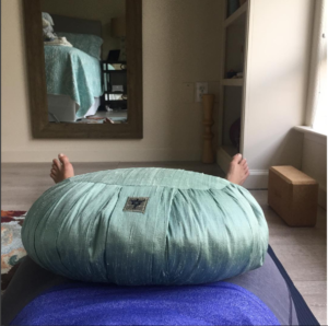 Restorative Savasana with Weighted Pillow on Thighs