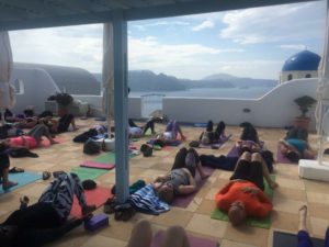 Yoga Class in Santorini