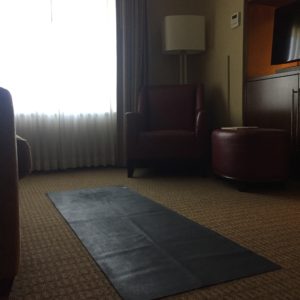 Yoga Mat in Hotel Room